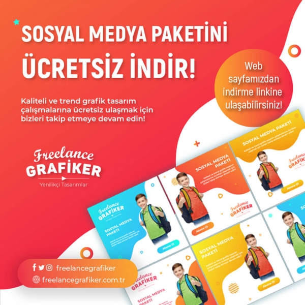 Freelance Grafiker Ücretsiz Sosyal Medya Paketi