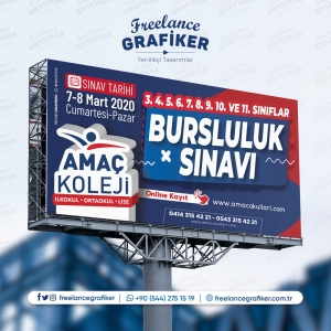 Bursluluk Sınavı Billboard ve Sosyal Medya Grafik Tasarım Çalışması ( Amaç Koleji )  #freelancegrafiker