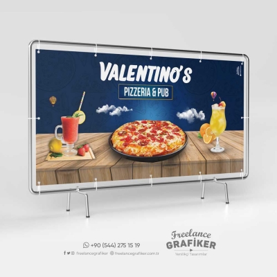 Valentino's Pizzeria&Pub Poster Design - #afiştasarım #grafiktasarım