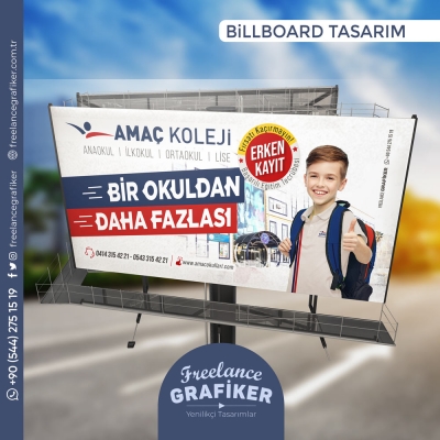 Bir Okuldan Daha Fazlası - Amaç Koleji Billboard Tasarımı #grafik #grafiker